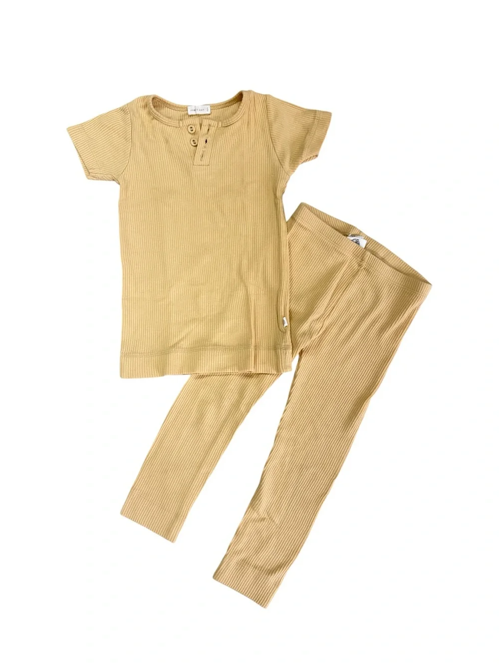 Jamie Kay Warm Tan Ribbed Henley Lounge Set - Size 5Y